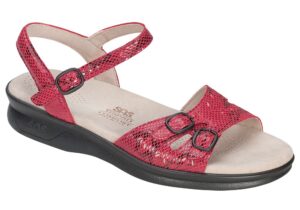 duo womenes red snake leather sandal sas shoes