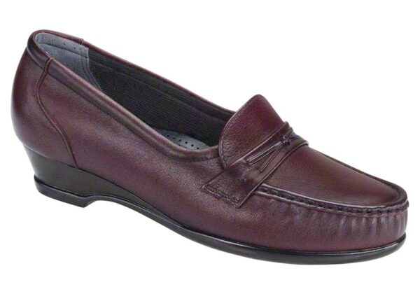 easier antique wine slip on leather sas shoes
