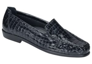 joy black croc slip on sas shoes
