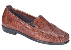 joy cognac croc slip on sas shoes
