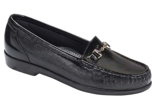 metro womens black patent leather dress slip on sas shoes