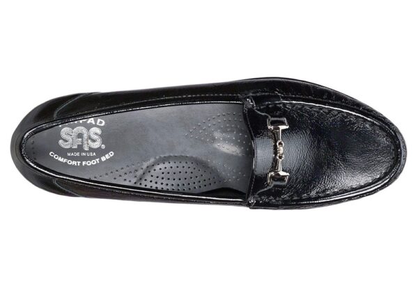 metro womens black patent leather dress slip on sas shoes