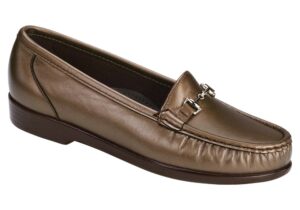 metro womens smooth bronze dress slip on sas shoes