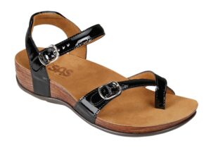 pampa womens black patent leather sandal sas shoes