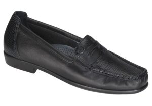 penny j black leather slip on dress sas shoes