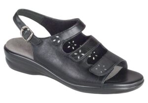 quatro womens black leather sandal sas shoes