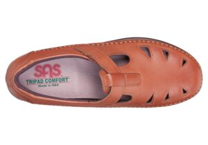 roamer chestnut leather slip on sas shoes