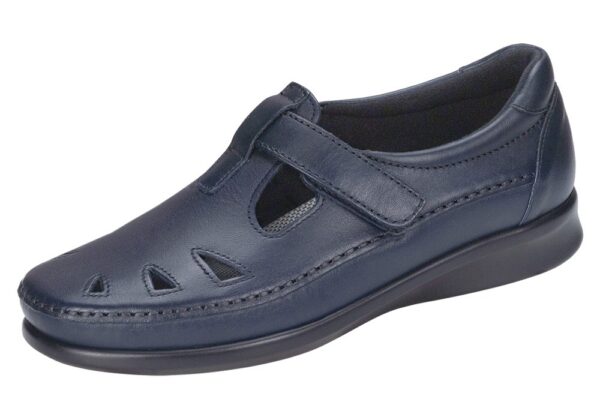 roamer navy leather slip on sas shoes