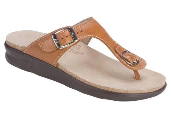 sanibel womens caramel leather sandal sas shoes