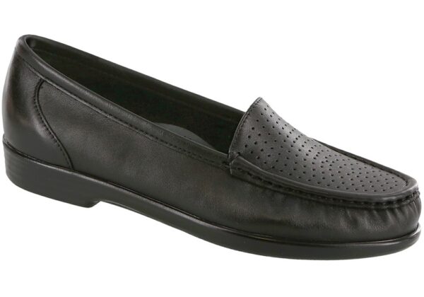 savvy black leather slip on dress sas shoes
