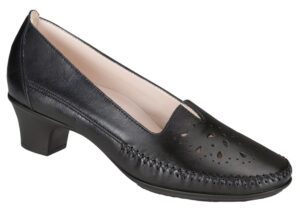 sonyo black leather slip on sas shoes