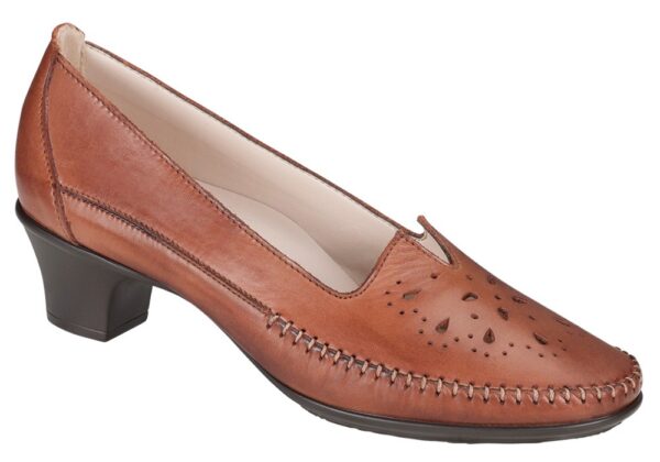 sonyo brown leather slip on sas shoes