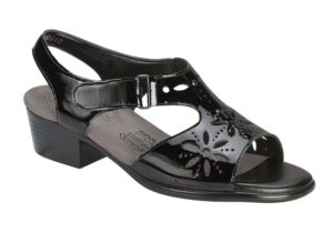 sunburst womens black patent leather sandal sas shoes