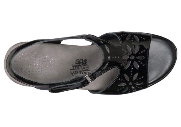 sunburst womens black patent leather sandal sas shoes