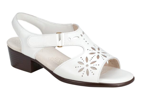 sunburst womens white leather sandal sas shoes