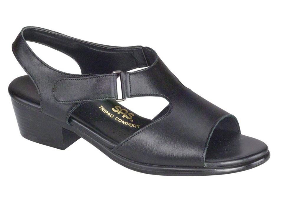 suntimer black leather sandal sas shoes