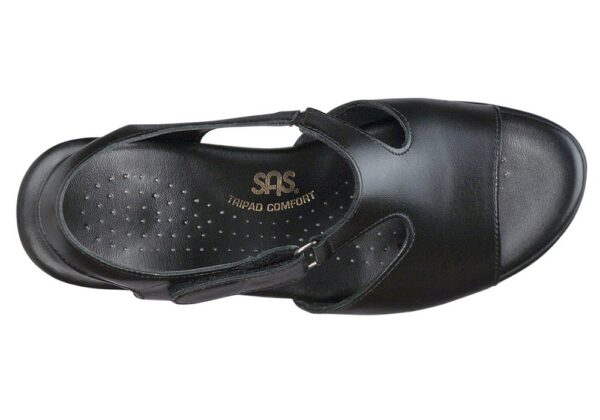 suntimer black leather sandal sas shoes