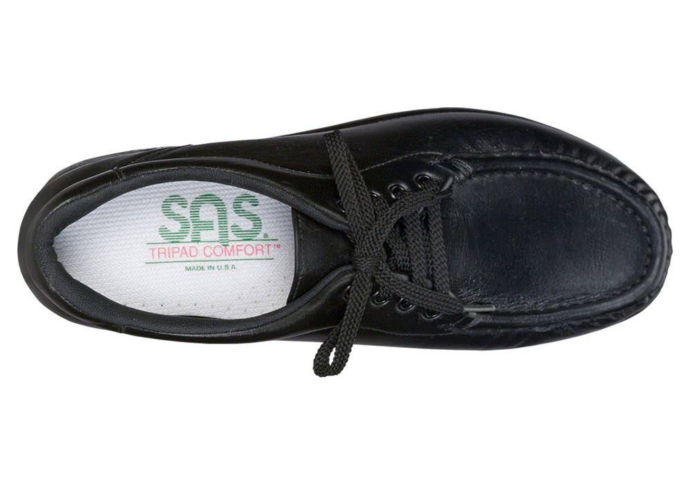 take time black leather fitness walker active sas shoes