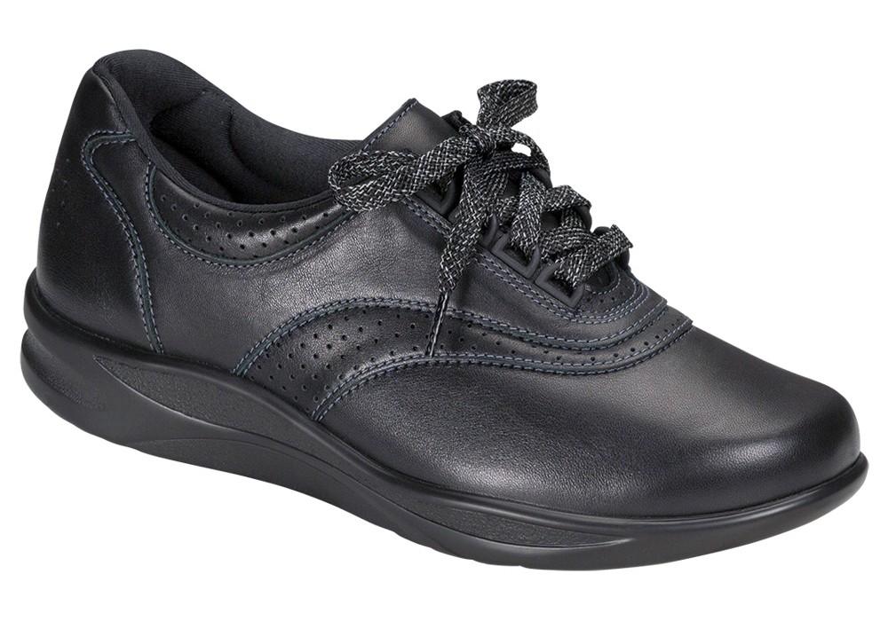 walk easy black leather fitness active sas shoes